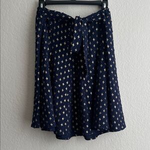 New York Clothing Co. Navy Blue Patterned Women's Skirt in Size L